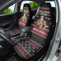 Bodybuilder Santa Christmas Car Seat Cover with Welcome to the North Swole Quote and Dumbbell - Wonder Print Shop