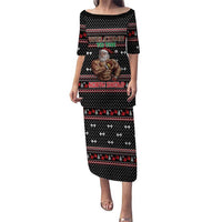 Bodybuilder Santa Christmas Family Matching Puletasi and Hawaiian Shirt with Welcome to the North Swole Quote and Dumbbell - Wonder Print Shop