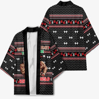 Bodybuilder Santa Christmas Kimono with Welcome to the North Swole Quote and Dumbbell - Wonder Print Shop