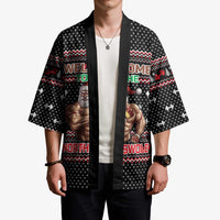 Bodybuilder Santa Christmas Kimono with Welcome to the North Swole Quote and Dumbbell - Wonder Print Shop