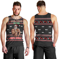 Bodybuilder Santa Christmas Men Tank Top with Welcome to the North Swole Quote and Dumbbell - Wonder Print Shop