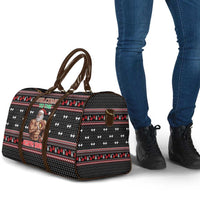 Bodybuilder Santa Christmas Travel Bag with Welcome to the North Swole Quote and Dumbbell - Wonder Print Shop