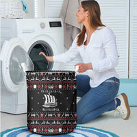 Viking Christmas Laundry Basket with Fa La La La La Valhalla Quote and Longship Nordic Pattern - Wonder Print Shop