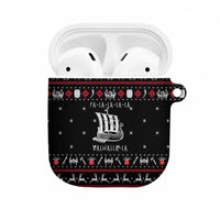 Viking Christmas AirPods Case with Fa La La La La Valhalla Quote and Longship Nordic Pattern - Wonder Print Shop