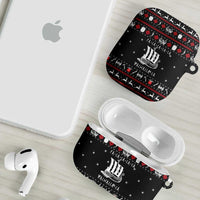 Viking Christmas AirPods Case with Fa La La La La Valhalla Quote and Longship Nordic Pattern - Wonder Print Shop