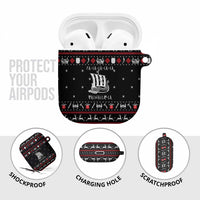 Viking Christmas AirPods Case with Fa La La La La Valhalla Quote and Longship Nordic Pattern - Wonder Print Shop