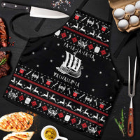 Viking Christmas Apron with Fa La La La La Valhalla Quote and Longship Nordic Pattern - Wonder Print Shop