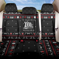 Viking Christmas Back Car Seat Cover with Fa La La La La Valhalla Quote and Longship Nordic Pattern - Wonder Print Shop