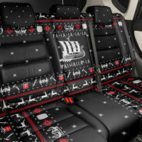 Viking Christmas Back Car Seat Cover with Fa La La La La Valhalla Quote and Longship Nordic Pattern - Wonder Print Shop