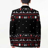 Viking Christmas Blazer with Fa La La La La Valhalla Quote and Longship Nordic Pattern - Wonder Print Shop