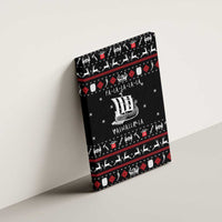 Viking Christmas Canvas Wall Art with Fa La La La La Valhalla Quote and Longship Nordic Pattern - Wonder Print Shop