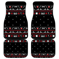 Viking Christmas Car Mats with Fa La La La La Valhalla Quote and Longship Nordic Pattern - Wonder Print Shop