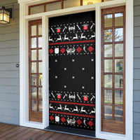 Viking Christmas Door Cover with Fa La La La La Valhalla Quote and Longship Nordic Pattern - Wonder Print Shop