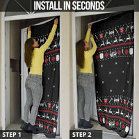 Viking Christmas Door Cover with Fa La La La La Valhalla Quote and Longship Nordic Pattern - Wonder Print Shop