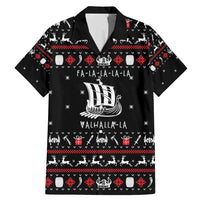 Viking Christmas Family Matching Mermaid Dress and Hawaiian Shirt with Fa La La La La Valhalla Quote and Longship Nordic Pattern - Wonder Print Shop