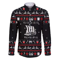 Viking Christmas Family Matching Puletasi and Hawaiian Shirt with Fa La La La La Valhalla Quote and Longship Nordic Pattern - Wonder Print Shop