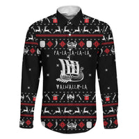 Viking Christmas Family Matching Puletasi and Hawaiian Shirt with Fa La La La La Valhalla Quote and Longship Nordic Pattern - Wonder Print Shop