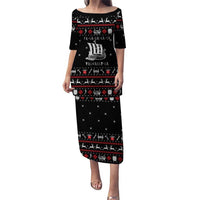 Viking Christmas Family Matching Puletasi and Hawaiian Shirt with Fa La La La La Valhalla Quote and Longship Nordic Pattern - Wonder Print Shop