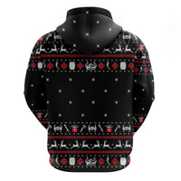Viking Christmas Hoodie with Fa La La La La Valhalla Quote and Longship Nordic Pattern - Wonder Print Shop