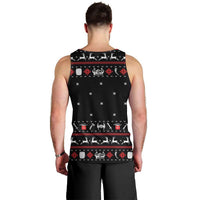 Viking Christmas Men Tank Top with Fa La La La La Valhalla Quote and Longship Nordic Pattern - Wonder Print Shop