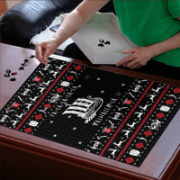 Viking Christmas Puzzle with Fa La La La La Valhalla Quote and Longship Nordic Pattern - Wonder Print Shop