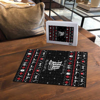 Viking Christmas Puzzle with Fa La La La La Valhalla Quote and Longship Nordic Pattern - Wonder Print Shop