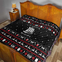 Viking Christmas Quilt with Fa La La La La Valhalla Quote and Longship Nordic Pattern - Wonder Print Shop