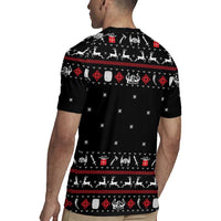 Viking Christmas Rugby Jersey with Fa La La La La Valhalla Quote and Longship Nordic Pattern - Wonder Print Shop