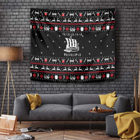 Viking Christmas Tapestry with Fa La La La La Valhalla Quote and Longship Nordic Pattern - Wonder Print Shop