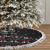 Viking Christmas Tree Skirt with Fa La La La La Valhalla Quote and Longship Nordic Pattern - Wonder Print Shop