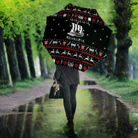 Viking Christmas Umbrella with Fa La La La La Valhalla Quote and Longship Nordic Pattern - Wonder Print Shop