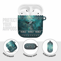 Viking Valhalla Christmas AirPods Case with Norse Symbols Raven and Fa La La La Design - Wonder Print Shop