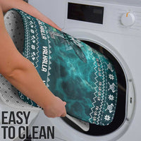 Viking Valhalla Christmas Bathroom Set with Norse Symbols Raven and Fa La La La Design - Wonder Print Shop