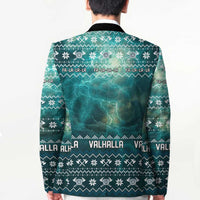 Viking Valhalla Christmas Blazer with Norse Symbols Raven and Fa La La La Design - Wonder Print Shop
