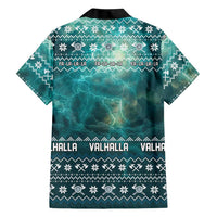 Viking Valhalla Christmas Family Matching Puletasi and Hawaiian Shirt with Norse Symbols Raven and Fa La La La Design - Wonder Print Shop