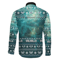 Viking Valhalla Christmas Family Matching Puletasi and Hawaiian Shirt with Norse Symbols Raven and Fa La La La Design - Wonder Print Shop
