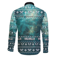 Viking Valhalla Christmas Family Matching Summer Maxi Dress and Hawaiian Shirt with Norse Symbols Raven and Fa La La La Design - Wonder Print Shop