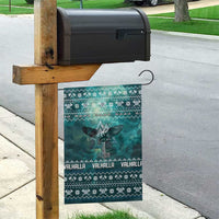 Viking Valhalla Christmas Garden Flag with Norse Symbols Raven and Fa La La La Design - Wonder Print Shop