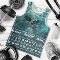 Viking Valhalla Christmas Men Tank Top with Norse Symbols Raven and Fa La La La Design - Wonder Print Shop
