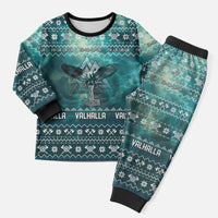 Viking Valhalla Christmas Pajama Set with Norse Symbols Raven and Fa La La La Design - Wonder Print Shop