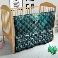 Viking Valhalla Christmas Quilt with Norse Symbols Raven and Fa La La La Design - Wonder Print Shop