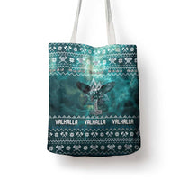 Viking Valhalla Christmas Tote Bag with Norse Symbols Raven and Fa La La La Design - Wonder Print Shop