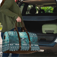 Viking Valhalla Christmas Travel Bag with Norse Symbols Raven and Fa La La La Design - Wonder Print Shop