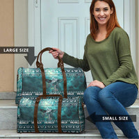 Viking Valhalla Christmas Travel Bag with Norse Symbols Raven and Fa La La La Design - Wonder Print Shop