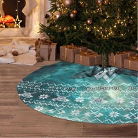 Viking Valhalla Christmas Tree Skirt with Norse Symbols Raven and Fa La La La Design - Wonder Print Shop