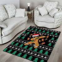 Funny Dabbing Gingerbread Holiday Party Jumper Area Rug Xmas Holiday Patterns - Wonder Print Shop