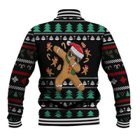 Funny Dabbing Gingerbread Holiday Party Jumper Baseball Jacket Xmas Holiday Patterns - Wonder Print Shop