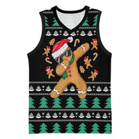 Funny Dabbing Gingerbread Holiday Party Jumper Basketball Jersey Xmas Holiday Patterns - Wonder Print Shop