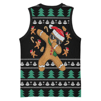 Funny Dabbing Gingerbread Holiday Party Jumper Basketball Jersey Xmas Holiday Patterns - Wonder Print Shop