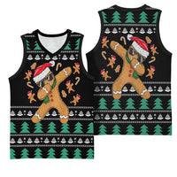 Funny Dabbing Gingerbread Holiday Party Jumper Basketball Jersey Xmas Holiday Patterns - Wonder Print Shop